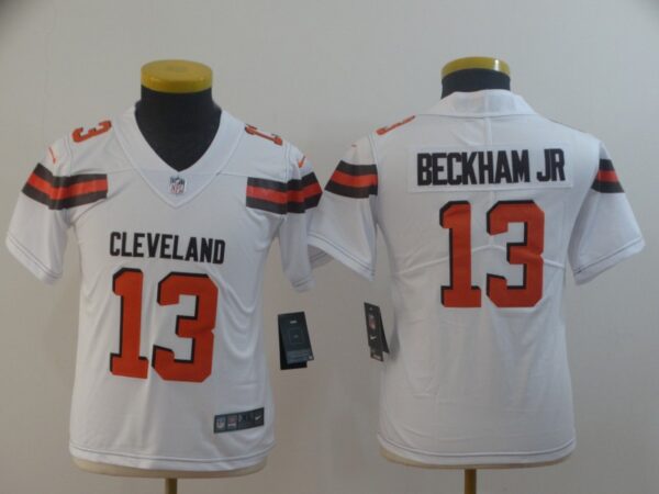 Youth Nike Browns 13 Odell Beckham Jr White Youth Vapor Untouchable Limited Jersey