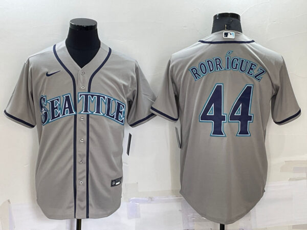 Youth Seattle Mariners #44 Julio Rodriguez Grey Stitched MLB Cool Base Nike Jersey