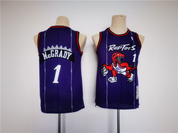 Youth Toronto Raptors #1 Tracy Mcgrady Purple Stitched Basketball Jersey