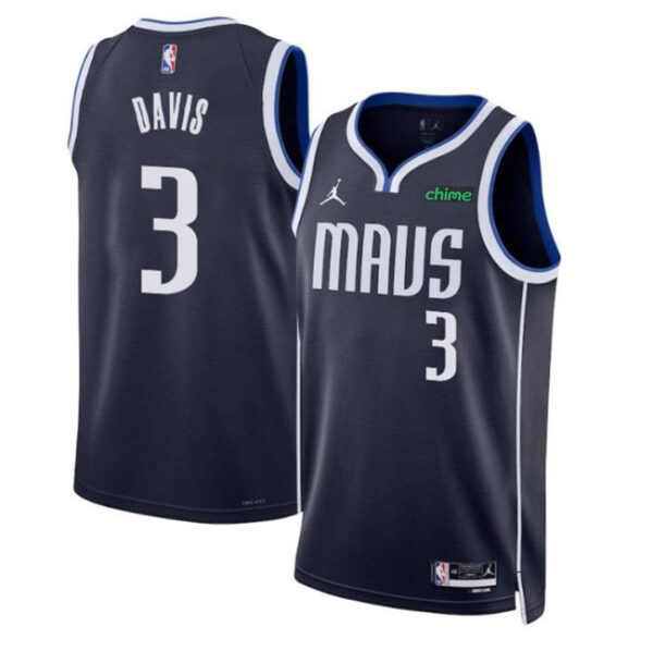 Men's Dallas Mavericks #3 Anthony Davis Navy 2025 Statement Edition Stitched Basketball Jersey