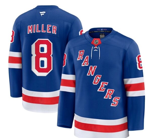 Men's New York Rangers #8 J.T. Miller Royal 2024-25 Home Stitched Hockey Jersey